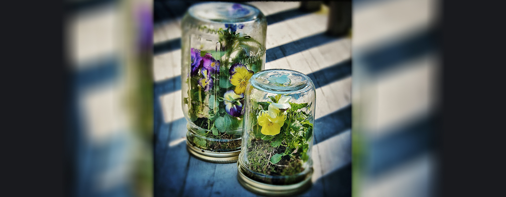 Floral Aqua Jar